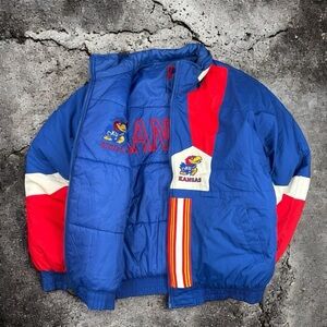 Vintage Pro Player University of Kansas Jayhawks Reversible Puffer Jacket